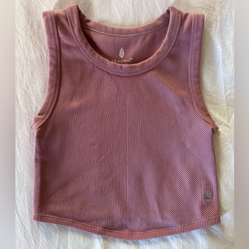 FP Movement by Free People Mauve Ribbed Crop Top